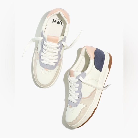 Madewell MWL Court Low-Top Sneakers in Colorblock Faded Lavander Multi size 10.5
